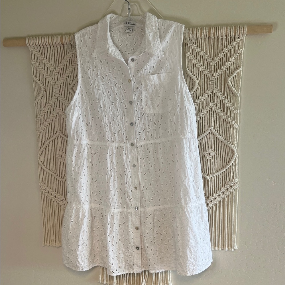 Studio White Eyelet Mini Dress